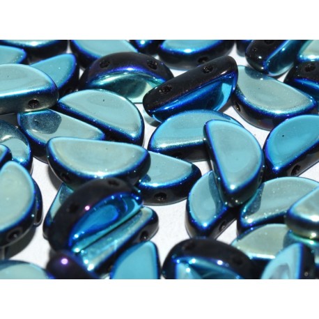 Semi Circle Beads 5x10 mm Jet Full Ab - 10 Pz