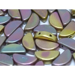 Semi Circle Beads 5x10 mm Purple Iris Gold - 10 Pz