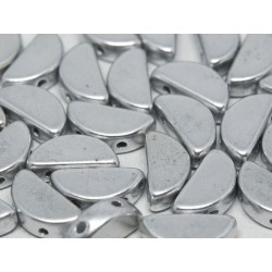 Semi Circle Beads 5x10 mm Alluminium Silver - 10 Pz