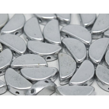 Semi Circle Beads 5x10 mm Alluminium Silver - 10 Pz