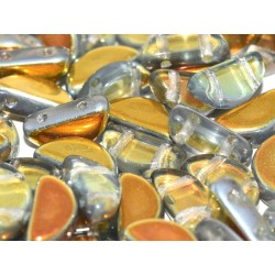 Semi Circle Beads 5x10 mm Crystal Sunset - 10 Pcs