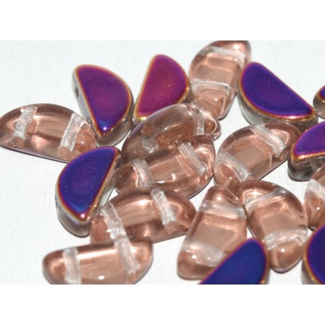 Semi Circle Beads 5x10 mm Crystal Sliperit - 10 Pz