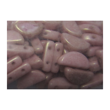 Semi Circle Beads 5x10 mm Opaque Rose Luster - 10 Pz