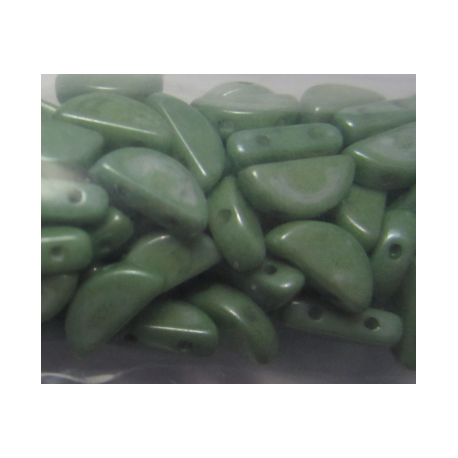 Semi Circle Beads 5x10 mm Opaque Teal Luster - 10 Pz