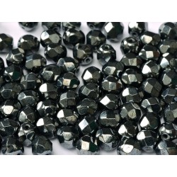 Mezzo Cristallo 4 mm Jet Hematite - 50 Pz