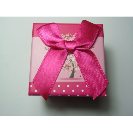 Scatola Cartone per Anelli 50x50x40 mm Fantasia Fucsia- 1 pz