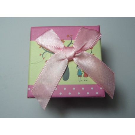 Scatola Cartone per Anelli 50x50x40 mm Fantasia Rosa - 1 pz