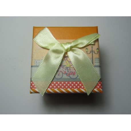 Scatola Cartone per Anelli 50x50x40 mm Fantasia Arancione - 1 pz