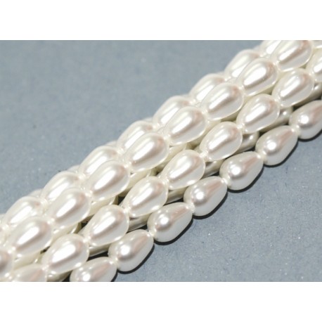Goccia/Briolette Cerata Vetro 7x5 mm Bright White - 20 pz