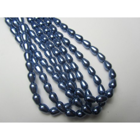 Goccia/Briolette Cerata Vetro 7x5 mm Persian Blue - 20 pz