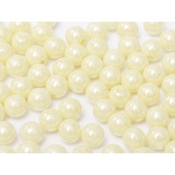 Perle Tonde in Vetro di Boemia 3 mm Chalk White Cream Luster - 50 Pz