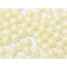 Perle Tonde in Vetro di Boemia 3 mm Chalk White Cream Luster - 50 Pz
