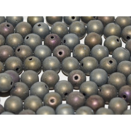 Perle Tonde in Vetro di Boemia 6 mm Matte Iris Brown - 25 Pz