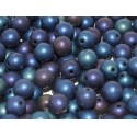 Perle Tonde in Vetro di Boemia 6 mm Matte Iris Blue - 25 Pz