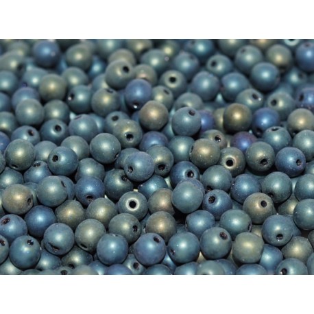 Perle Tonde in Vetro di Boemia 6 mm Matte Iris Green - 25 Pz