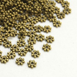 Distanziatore in metallo 4x1 mm Forma Fiore, Color Bronzo Anticato - 20 pz