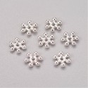 Distanziatore in metallo 8,5x2,5 mm Forma Fiocco di Neve, Color Argento - 10 pz