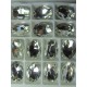 Oval Faceted Glass Cabochon 13 x 18 mm Crystal - 1 pc