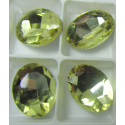 Cabochon Ovale Sfaccettato in Vetro 13 x 18 mm Light Lemon - 1 pz