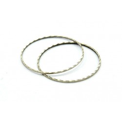 Brass Circle Link Bossed 30 mm , Antique Silver Colour - 1 pc