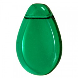 Glass Beads Vintage Collection Par Puca® Petal 18 x 12 x 3 mm Emerald - 10 pcs