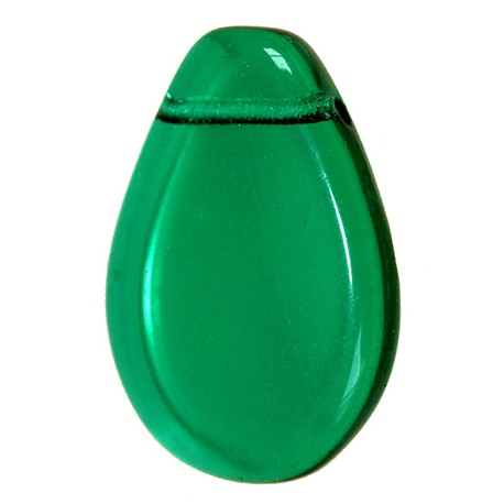 Perle in Vetro Collezione Vintage Par Puca® Petalo 18 x 12 x 3 mm Emerald - 10 pz