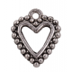 Pendente/Charm Cuore 17x14 mm Color Argento Anticato - 2 pz