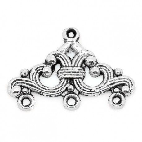 Connettore Chandelier 1/3 File 14x24 mm Color Argento - 2 pz