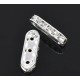 Distanziatore Barra 3 File 21x7,5 mm Color Argento con Strass - 2 pz