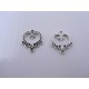 Connettore Chandelier Cuore 1/ 6 File 19x21 mm Color Argento Anticato - 2 pz