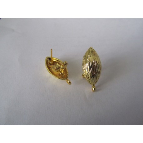 Perno in Zama a Chiusura Mandorla 21x10 mm Color Oro Lucido - 2 pz