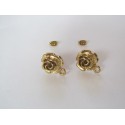 Zamak Rose Ear Stud 16 mm Shiny Gold/Bronze Color - 2 pcs