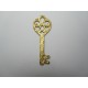 Pendente in Zama Chiave 2 Denti 58x20 mm Color Oro Opaco - 1 pz