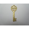 Pendente in Zama Chiave 2 Denti 58x20 mm Color Oro Opaco - 1 pz