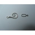 Chiusura ad Amo 12x26 mm Forma Vortice Color Argento Opaco - 1 pz