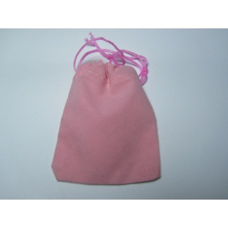 Velvet Jewelry Bag 9x7 cm Pink - 1 pc