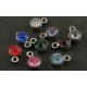 Pendente/Charm Tondo Strass ed Ottone 4 mm Colori assortiti - 5 pz
