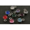 Pendente/Charm Tondo Strass ed Ottone 4 mm Colori assortiti - 5 pz