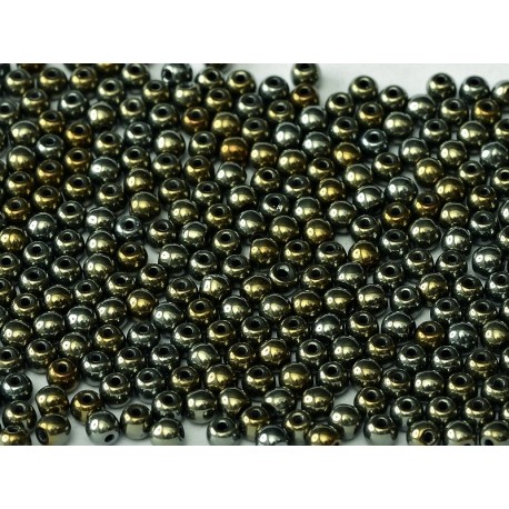 Perle Tonde in Vetro di Boemia 4 mm Iris Brown - 50 Pz