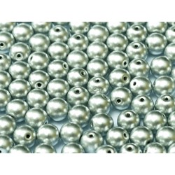 Perle Tonde in Vetro di Boemia 4 mm Aluminium Silver - 50 Pz