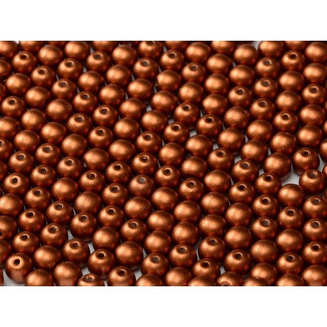 Perle Tonde in Vetro di Boemia 4 mm Copper - 50 Pz