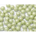 Perle Tonde in Vetro di Boemia 6 mm Chalk White Mint Luster - 25 Pz