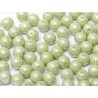 Perle Tonde in Vetro di Boemia 6 mm Chalk White Mint Luster - 25 Pz
