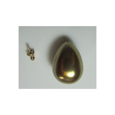 Goccia Resina Mezzo Foro 18x13 mm Hematite Luster - 1 pz