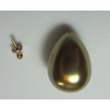 Goccia Resina Mezzo Foro 18x13 mm Brass Pearl - 2 pz