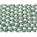 Perle Tonde in Vetro di Boemia 6 mm Metallic Aluminium Silver - 25 Pz
