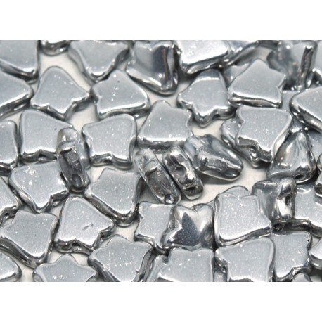 2-hole Bell 8 x 5 mm Silver - 20 Pz