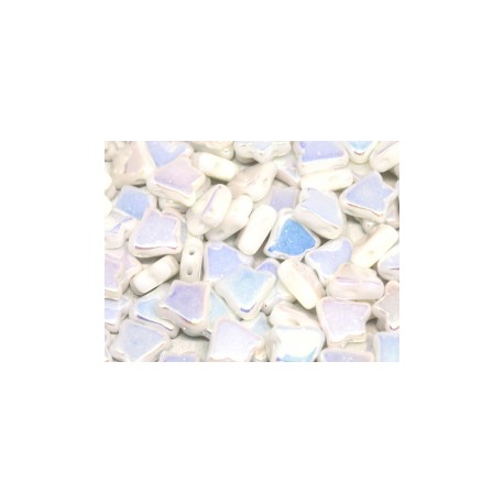 2-hole Bell 8 x 5 mm Chalk White Full AB - 20 Pz