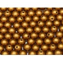 Perle Tonde in Vetro di Boemia 6 mm Metallic Brass Gold - 25 Pz