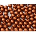 Perle Tonde in Vetro di Boemia 6 mm Metallic Copper - 25 Pz